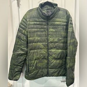 Vintage Men’s Oakley Green Camo Puffer Quilted Full Zip Jacket- Size XL